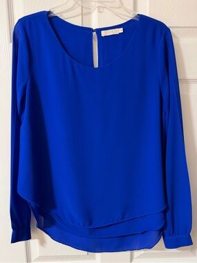 Blue Long-Sleeve Layered Blouse | Royal Blue